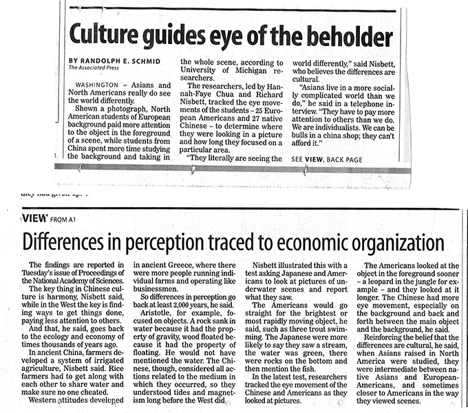 Culture guides eye of the beholder