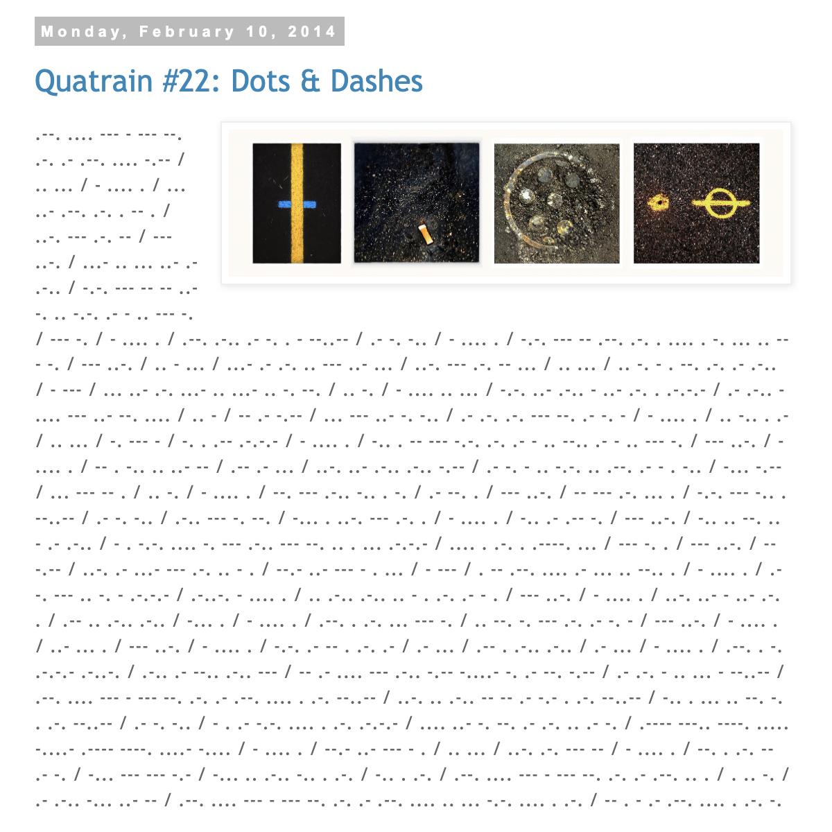 Quatrain22 Dots & Dashes